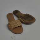 FITORY Womens Flat Sandals Fashion Round Open Toe Slip On Slides with Braided Strap Slippers for Summer (8, Apricot)
