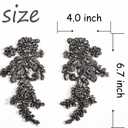 Pair Handmade Shining Crystals Rhinestones DIY Clothing Applique Patches, Sewing Beads Sequins Stone Trim Accessories for Wedding Dress Decoration(Gray-Small)