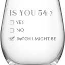 ERYUWOZA 54th Birthday Gifts for Women and Men, Turning 54 Present Wine Glass, 54 Year Old Party Supplies Decorations for Her Him, Birthday Gifts for 54th Woman Female, 18oz