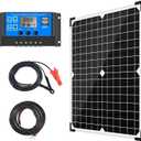Solar Panel Kit 20W 12V Monocrystalline,Battery Maintainer +10A Solar Charge Controller + Extension Cable with Battery Clips O-Ring Terminal for RV Marine Boat Off Grid System