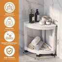 GallopFun Corner Shower Stool for Inside Shower, Waterproof Shower Bench for Shaving Legs, Plastic Anti-Fracture Shower Seat/Foot Rest with Baffle Storage Shelf, Rapid Assembly DIY Shelf (White)