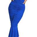 CHARTOU Women's Sleeveless Strappy Prom Party Evening Ruched Bodycon Mermaid Fishtail Maxi Dress (Blue, S)