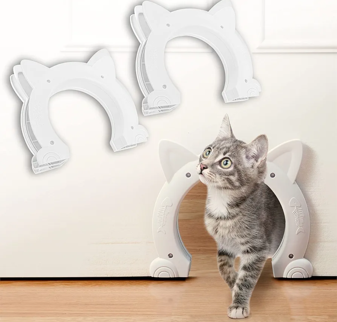Pet Prep Academy - Paw Portal Cat Door - Cat Door for Interior Door - Great Gifting for Fur Parent and Animal Lover - Cat Door Tunnel, Cat Wall Door Pet Door - 2 Pack