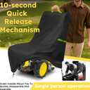 Tiller Cover, Rototiller Covers, 420D Silver-Coated Waterproof Fabric, Adjustable Drawstring Hem, Green Handle & Rear Waist Band  Fits Most Tillers (Black, Gas Tiller Cover)