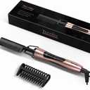 Terviiix Electric Hot Comb for Lace Front Wigs, Pressing Combs for Black Women Hair, Anti-Scald Straightening Comb with Keratin & Argan Oil Infused Teeth, Temperatures Adjustable, 60 Min Auto Shut Off (Rose Gold)