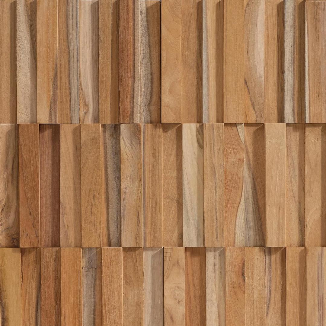 Wall!Supply 3D Wall Panels  Reclaimed Vertical Asian Teak Wood  Home Decor Wallpaper Alternative for Living Room, Bedroom & Office  Easy DIY Installation  16 Pack, Covers 11.15 Sq Ft