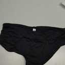 Tempt Me Women Black Mid Rise Bikini Bottoms Full Coverage Swimsuit Ruched Scrunch Swim Bottom M