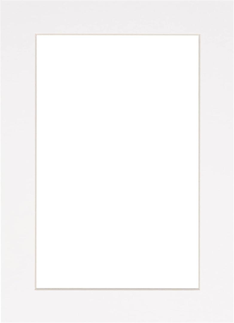 Poster Palooza 10x13 Mat for 8x10 Photos - White Bevel Cut Matboard - for Pictures, Photos, Framing - 4-ply Thickness