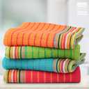 THREAD SPREAD Kitchen Dish Towels, 100% Cotton Salsa Towels, Set of 4 (16x28 Inches), Multi Purpose Cooking Drying Restaurant Bar Cleaning Cloth Napkin, Highly Absorbent, Lint Free (Red & Orange)