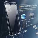 for Samsung Galaxy A17/A26 5G 2024 Phone Case with Screen Protector 360 Rotatable Ring Holder Kickstand/Stand [Non Yellowing] Transparent 4 Corners Shockproof Protective Cover Case - Crystal Clear