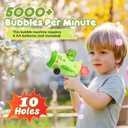 Bubble Machine Gun for Toddlers, LED Airplane Bubble Machine Gun for Kids, Bubble Toys with DIY Sticker Bubble Solutions for Outdoor Party Birthday Summer Fun (Green)