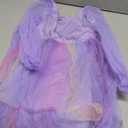 Arshiner Girls Tie Back Dress Puff Long Sleeve Formal Square Neck Party Tulle Dresses Size 130