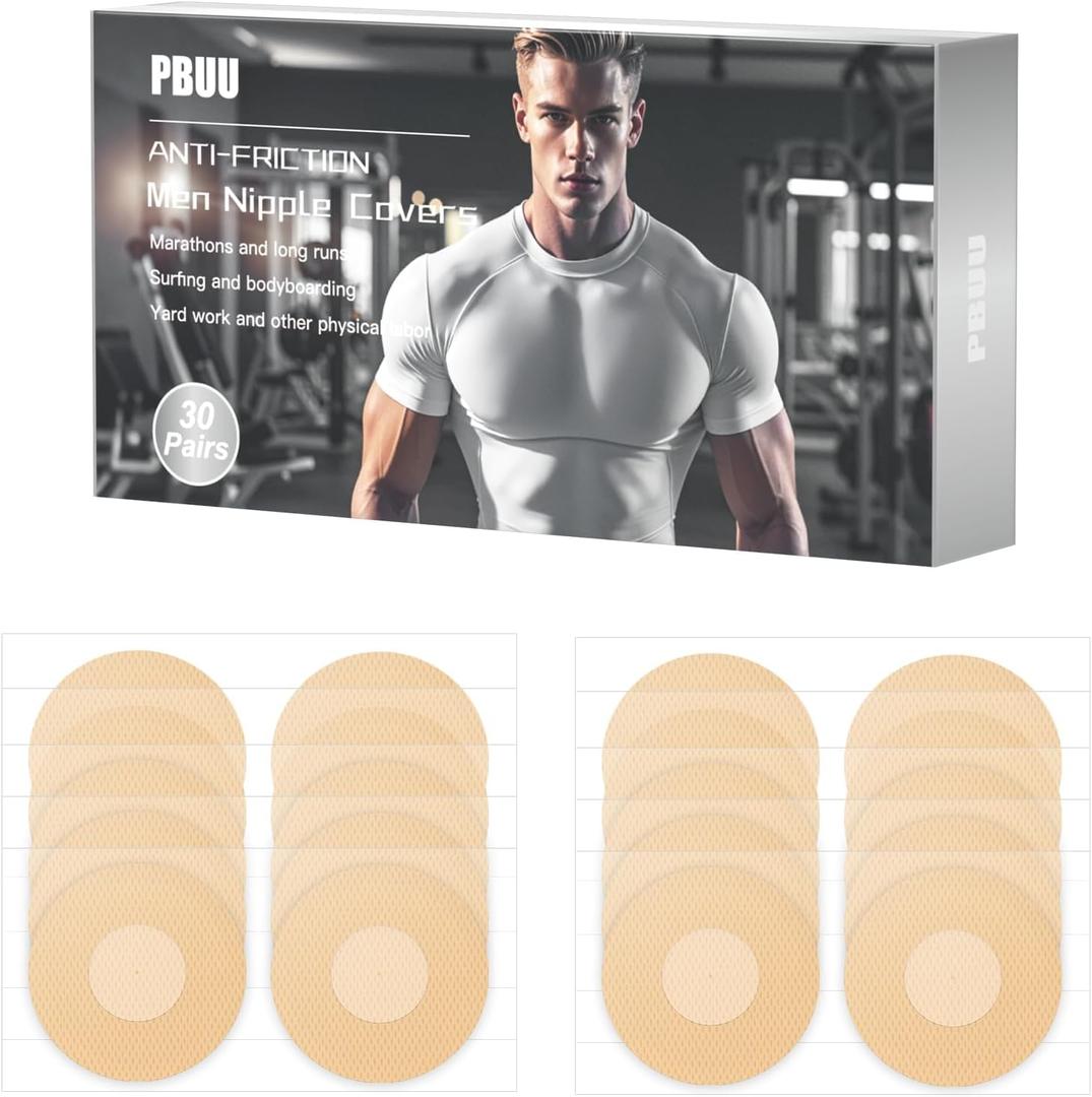 Nipple Covers for Running Men No Show Protection Men,160 PCS Nipple Tape Guards for Runners,Anti Chafing Marathon Use (Practice Nude)