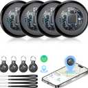 2026 New [Apple MFi Certified] Air Tracker Tags-4 Pack (iOS Only), Tukio Bluetooth Tracker for Apple Find My, Replaceable Battery, Key Finder and Item Locator Smart Tag for Keys, Bag, Luggage and More