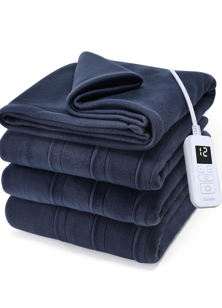 Sunbeam Royal Ultra Fleece Heated Electric Blanket Full Size, 84" x 72", 12 Heat