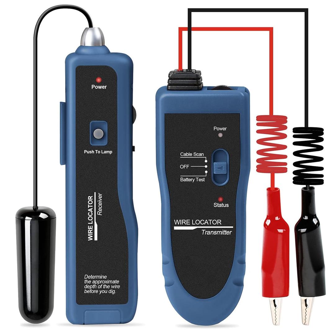 Underground Wire Locator, Cable Tester F02 Pro for Locate Wires, Locate Control Wires Cables Pet Fence Wires, up to 3 Feet Deep 1640 Feet Length, Equiped with Rechargeable 1100mAh Battery