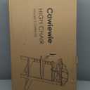 Cowiewie 3-in-1 Convertible Natural Wooden High Chair for Babies & Toddlers 3-Tier Remove & 2 Adjustable Wood Tray & 8 Levels Adjustable, 2 Waterproof Cozy Cushions Grey