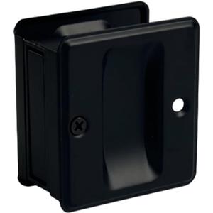 QCAA Solid Brass Sliding Pocket Passage Door Pull, Matte Black, Made in Taiwan, 1 Pack