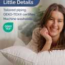 100% Cotton Bed Pillows - Queen Size Set of 2 - Super Soft, Breathable, Down Alternative Polyester for Back & Stomach Sleepers - Low Density, Low Loft Support & Machine Washable - 20" x 40" (White)