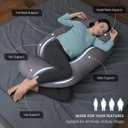 MOON PARK Pregnancy Pillows for Sleeping - U Shaped Full Body Maternity Pillow with Removable Cover - Support for Back, Legs, Belly, Hips - 57 Inch - Dark Grey - Cooling Cover