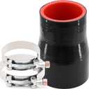 High Performance 5-Ply Reinforced Straight Length 4 Inch ID 2 to 2.5 Inch Silicone Reducer Coupler Hose with 2 T-Bolt Clamps,Wall Thickness 6mm Suitable High Level Turbo Pipe