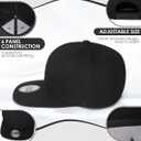 10 Pack Blank Snapback Hats for Men Flat Brim Hats Baseball Caps Bulk (Black), One Size