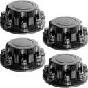 Chrome Wheel 8 Lug Chevy Center Caps Compatible with Select 16 Inch Van & Truck Rim Wheels - Replacement 15039489, 15039488, 9597169, 9597170 Rim Hub Cover, Set of 4, Black