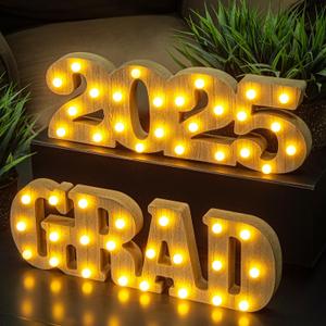 Graduation Decorations 2025-2 LED Long Marquee Light Up Letters 'Grad 2025' - Class of 2025 Graduation Party Decorations Sign for Kindergarten High School College Decor Table Centerpieces Ornaments Graduation Decorations 2025-2 LED Long Marquee Light Up Letters 'Grad 2025' - Class of 2025 Graduation Party Decorations Sign for Kindergarten High School College Decor Table Centerpieces Ornaments