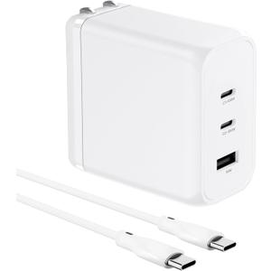 100W Smart GaN PD Charger, 6.6ft/2m 100W E-Mark Cable, 3 Ports (2 USB-C, 1 USB-A), Compatible with MacBook Pro, Pixelbook, ThinkPad, XPS, iPad Pro, Samsung S25 Ultra, iPhone 16 Pro & More 100W Smart GaN PD Charger, 6.6ft/2m 100W E-Mark Cable, 3 Ports (2 USB-C, 1 USB-A), Compatible with MacBook Pro, Pixelbook, ThinkPad, XPS, iPad Pro, Samsung S25 Ultra, iPhone 16 Pro & More