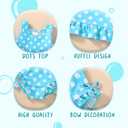 Toddler Girls Swimsuit Outfit Ruffle Floral Sleeveless Bikini Two Piece Bathing Suit for Baby Girl (12-18 Months, Blue)