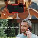 for Samsung Galaxy A17 5G/ A26 5G Phone Case with 2 Pack Screen Protector | Military Grade Shockproof | Heavy Duty Robust Bumper Cover | with Kickstand | Red