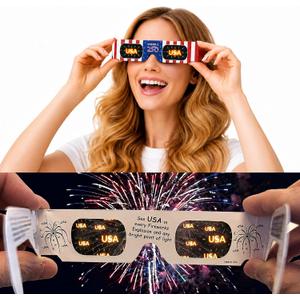 3x  American Paper Optics America 250 Holiday Specs 3D HoloSpex Glasses, 12pk, White/Blue- Usa
