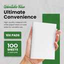 KitchenDine 10 Pack Note Pads 4x6 | 100 Sheets Per Memo Pad | Server Note Pads | Scratch Pads for Writing | White Blank Notepads in Bulk | Small Notepad | Paper Pads for To Do Grocery List