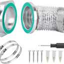 Magnetic Dryer Vent Coupling DV180 Dryer Vent Hose Magnetic Connector Kit-Quick Connection and Disconnection Strong Magnet Self-Alignment Airtight Seal Easy to Clean Included a 3ft 4" Duct & 2 Clamps
