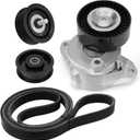 Serpentine/Engine Drive Belt Tensioner and Idler Pulley Kit Compatible with 2006-2011 Mercedes-Benz ML350 GL450 E350 C300 S550 CLK350, Replaces# 2722021419 2722000270 2722021019 6PK2404
