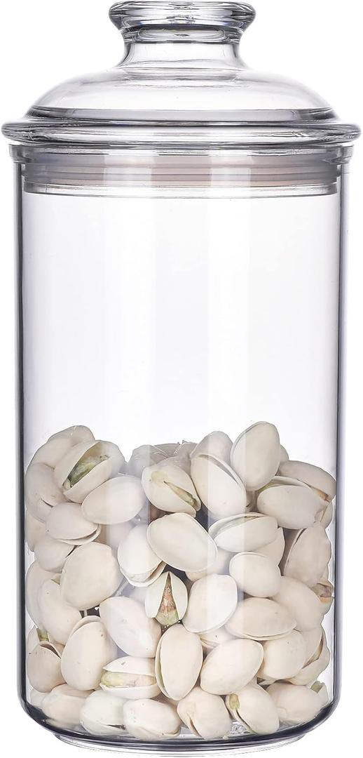 34oz Acrylic Storage Jar, Airtight Lid with Silicone Sealing Ring, Ideal Canister Container for Sugar, Tea, Spices, Herbs, Shells, Bath Salt, Christmas Decorative Apothecary Jars, Standard 1000 Ml