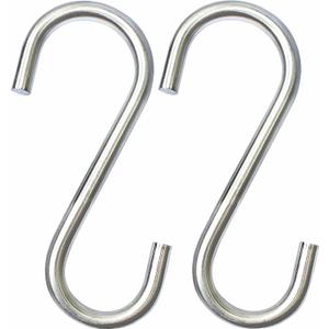 Heavy Duty S Hooks Hanging Metal Hook Large 304 Stainless Steel Diameter 5/16 in Rust Proof for Swing Hammock Garden Outdoor Tools