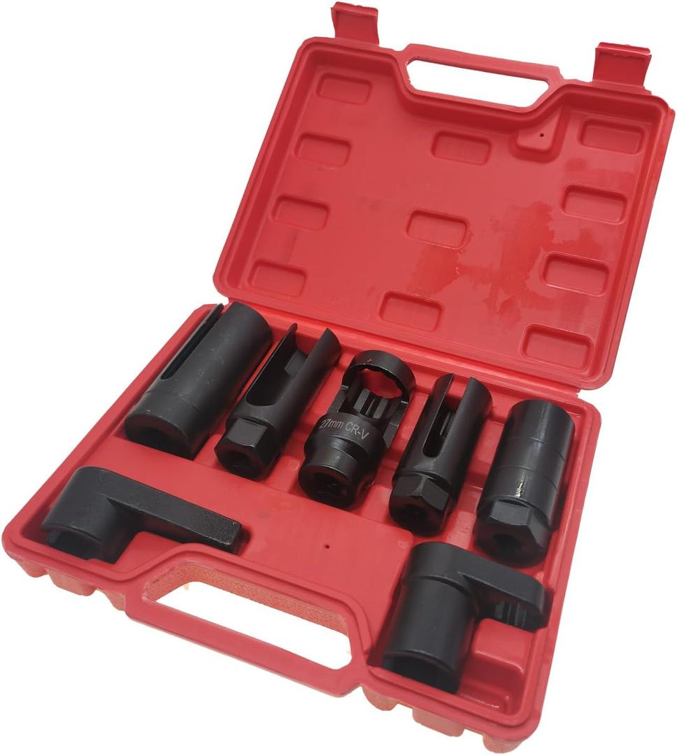 7 Pcs Oxygen Sensor Socket 22mm (7/8 in), 27mm, 29mm fits All Vehicle O2 Removal and Installation Universal Puller and Removal Tool