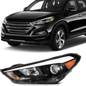 SCITOO Headlight Assembly Fit 2016-2018 For Hyundai Tucson Black Housing Amber Reflector Left Side Headlight 92101D3050 | Fit 2016-2018 for Hyundai Tucson Headlights | Driver Side | Black Housing Amber Reflector| OE#92101D3050
