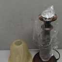 HonoDing Farmhouse Table Lamp for Living Room, Nightstand Lamp with Alabaster Glass Shade, Iron Brushed Nickel Desk Lamp for Living Room Reading Bed Side End Table, Bedroom, Office, Reading Lamp (Dark Brown)