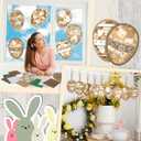 Motipuns 32 Pcs Easter Suncatchers Craft Bunny Egg Ornaments Easter Craft Kit Stained Glass Tissue Paper Bulk Spring Window DIY Art Gift for Home Creative Activities Party Decoration(Cute)