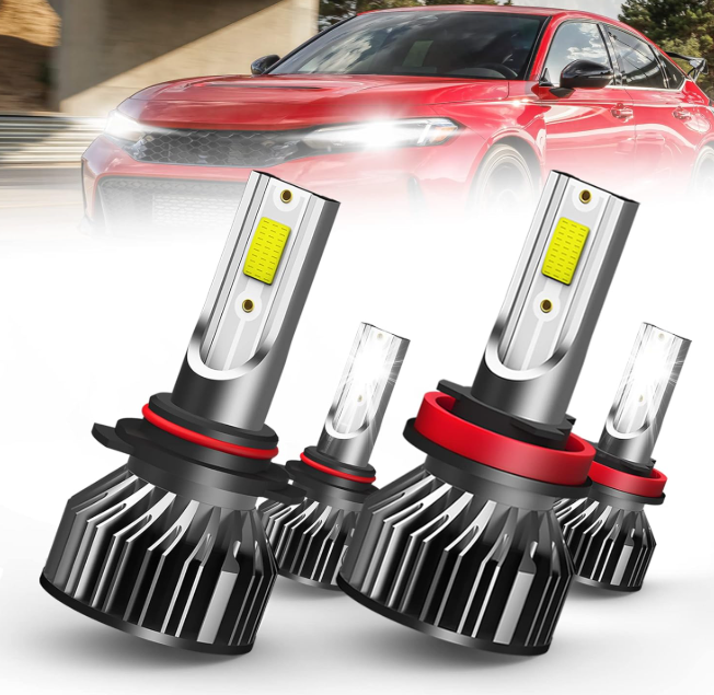 Compatible For Chevy Silverado 1500 2500 3500/Tahoe High and Low Beams Light Bulbs 2007 2008 2009 2010 2011 2012 2013 2014 2015, 6500K White, 500% Brightness, Plug n Play, for OffRoad Use Only, 4 PCS