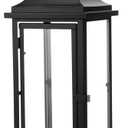 Nuogo 25 Inch Large Metal Lanterns with Glass Panels Black Hanging Vintage for Table Porch Home Party Decor Gift Indoor Outdoor, Candle Not Includes