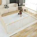 Baby Playpen Play Fence Gate Play Pen Wood Large,Playpens for Babies and Toddlers Kids Indoor,Baby Play Yards Gym,180x240x61 cm 