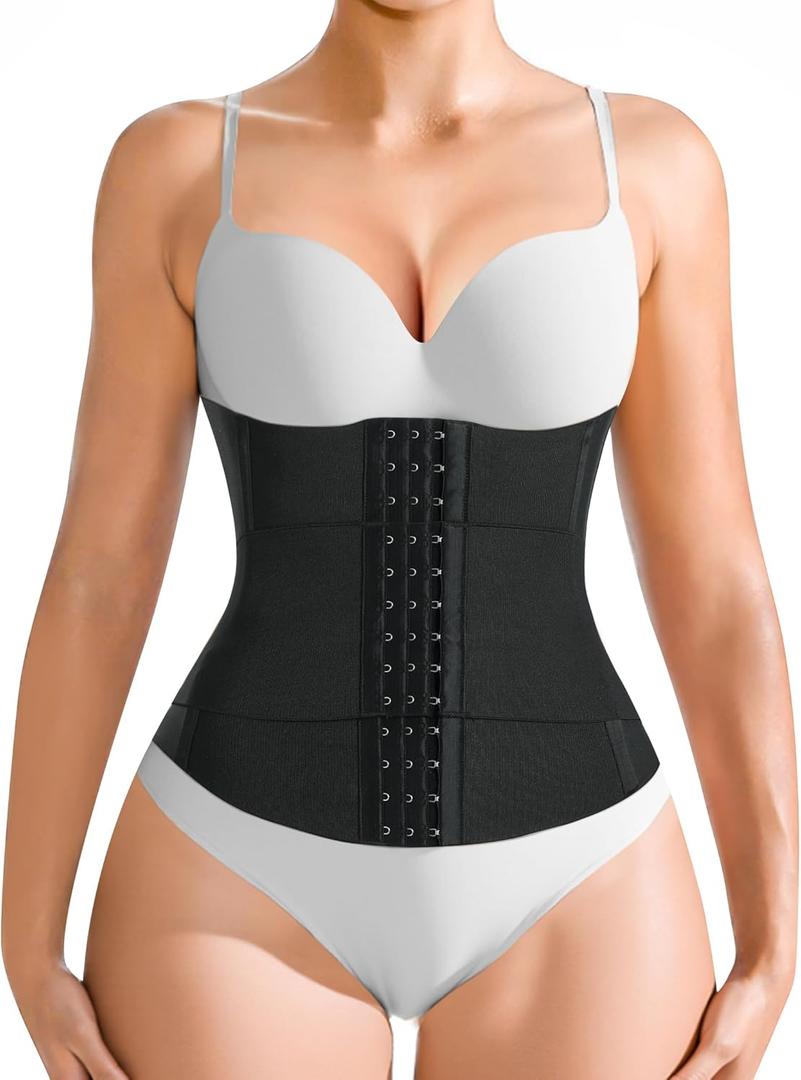 TrainingGirl Waist Trainer Corset for Women Shapewear Tummy Control Body Shaper Postpartum Cincher Segmented Workout Girdle, Medium