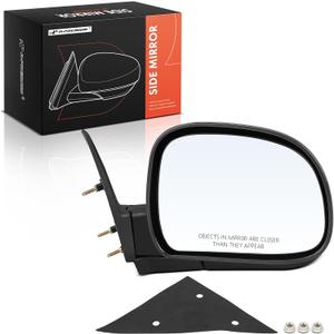 A-Premium Passenger Side Mirror Compatible with Chevy, GMC, Isuzu & Oldsmobile - Blazer, S10, Jimmy, Sonoma, Hombre, Bravada - 94-98 - Manual Glass Adjust Non-Heated Manual Folding Rear View Mirror