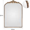 WAMIRRO Arched Gold Mirror,Gold Traditional Vintage Ornate Baroque Mirror,Antique Brass Mirrors,Wall Mounted Mirrors for Entryway/Fireplace/Living Room/Hallway/Bathroom.36X24Gold