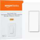 Amazon Basics Smart Light Switch, 3-Way, Works with Alexa Only, Voice Control, 2.4 GHz Wi-Fi, No Hub Required, White