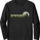 Trees Wildlife Nature Vintage Forest Long Sleeve T-Shirt (XL, Black)