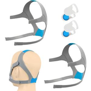 2-Pack Replacement CPAP Headgear for AirFit F20 & AirTouch F20, Compatible with F20 Full Face Mask, 4 Stronger Magnetic Clips & 2 Straps, Adjustable & Comfortable Headgear, L